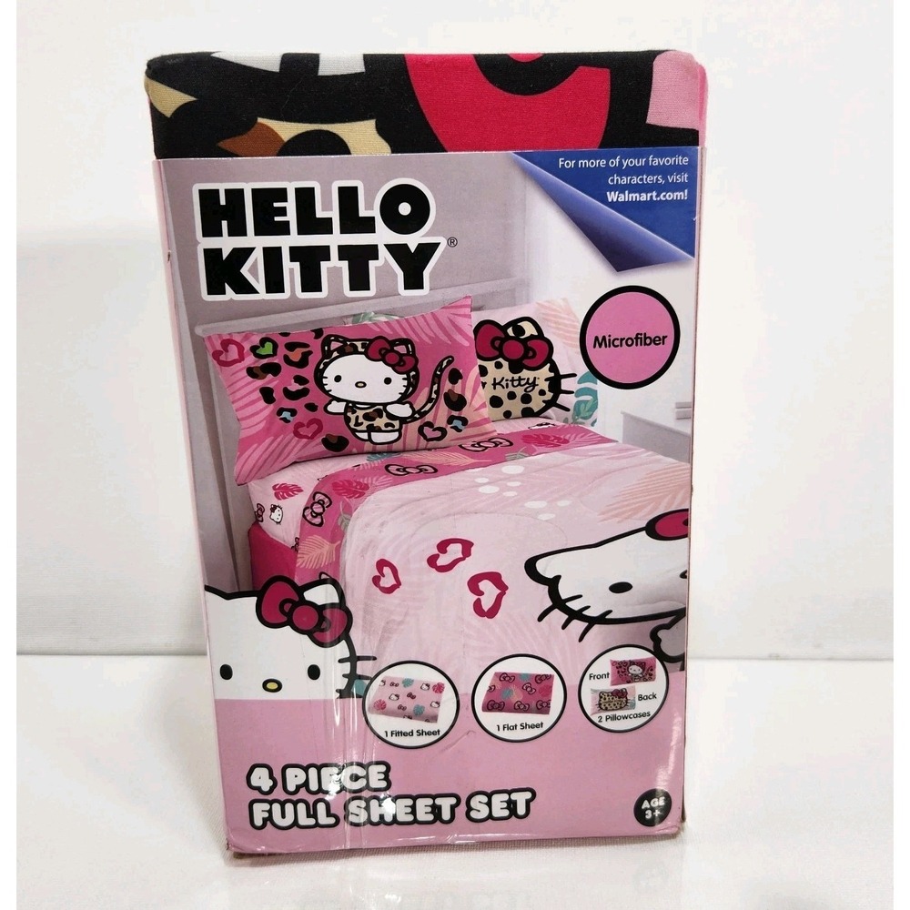 Hello Kitty‎ 4-Piece "Wild Jungle" Microfiber Sheet Set